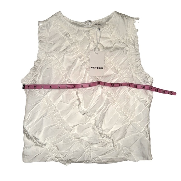 NWT Heyson Women’s Nerina Double Lined Rouched Sleeveless Top - Ivory Med - Picture 4 of 7